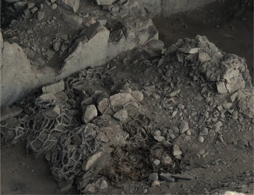 Tourists exploring ancient Caral pyramids with bilingual guide