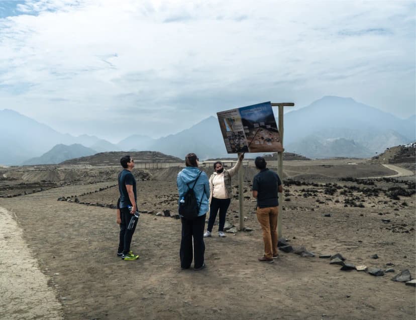 Ancient pyramid at Caral archaeological site Peru